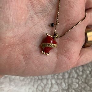 Lucky Brand Gold and Red 'Mom' Pendant Necklace with super cute details.
